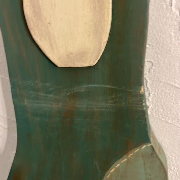 Vintage primitive hand made wood stocking wall decor - Picture 6 of 6